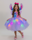 Vestido Lilo Stitch - Rosa Bebê com LED