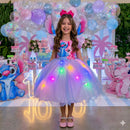 Vestido Lilo Stitch - Rosa Bebê com LED