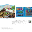 Estojo Maleta de Pintura Infantil - Kits de 24 a 150 Peças com Canetinhas, Giz, Lápis e Desenhos para Colorir