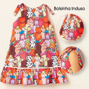 Vestido Infantil Menina Princesa Luxo Estampa COLORIDA