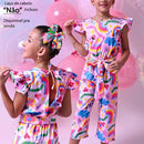 Vestido Barrado Manga Infantil Menina Estampado Casual Festa Luxo 4 a 12 Anos