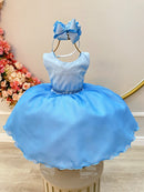 Vestido Infantil Azul Bebê Frozen