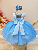 Vestido Infantil Azul Bebê Frozen