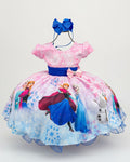 Vestido Infantil Temáticos da Gigi Frozen Rosa