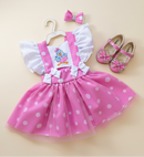 Romper/Vestido Galinha Pintadinha Rosa
