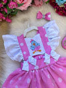 Romper/Vestido Galinha Pintadinha Rosa