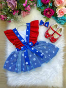 Romper/Vestido Galinha Pintadinha Azul e Vermelho