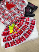 Conjunto Junino Xadrez Chiquinha Vermelho