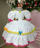 Vestido Junino Banana Club Luxo Noiva/Noivinha Branco