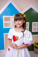Vestido Junino Banana Club Luxo Arraial dos Apaixonados Noiva/Noivinha