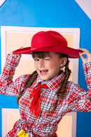 Conjunto Junino Xadrez Chiquinha Vermelho