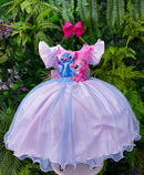 Vestido Lilo Stitch - Rosa Bebê com LED