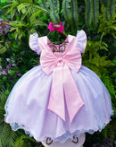Vestido Lilo Stitch - Rosa Bebê com LED