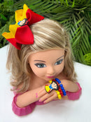 Laço Temático Branca De neve + Pulseira