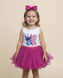 Conjunto Infantil Body e Saia Pink Lilo Stitch e Angel