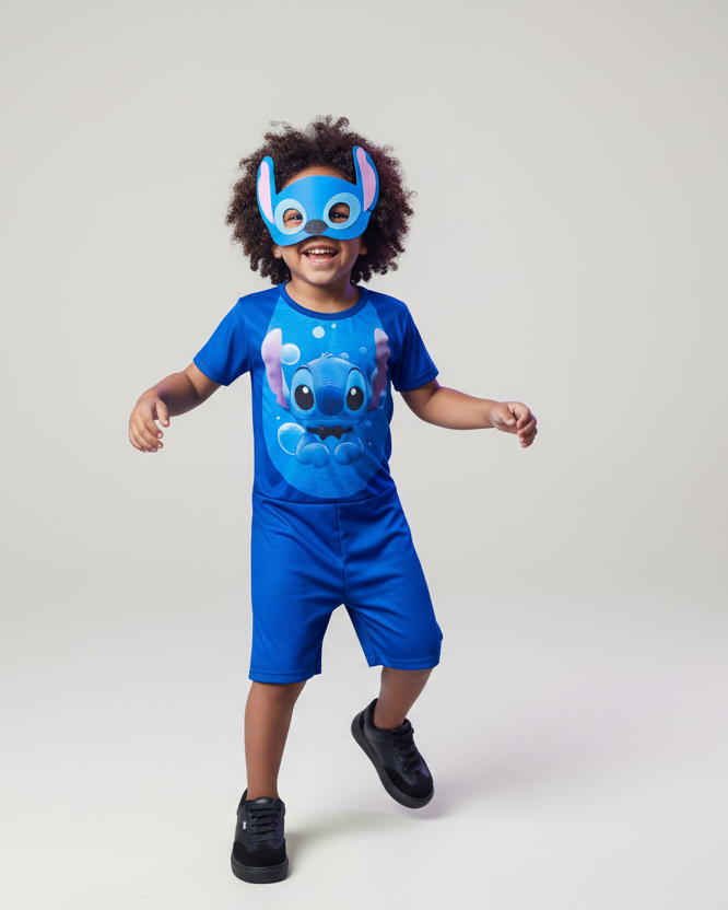 Fantasia Menino Stitch Azul