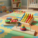 Kit 3 Brinquedos Educativo Infantil em Madeira e EVA Pedagógico Lúdico