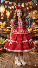Vestido Junino Mimadine Luxo Vermelho