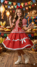 Vestido Junino Mimadine Luxo Vermelho