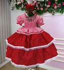 Vestido Junino Mimadine Luxo Vermelho