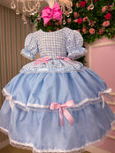 Vestido Junino Mimadine Luxo Stefanny Azul Bebe