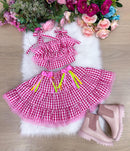 Conjunto Junino Luxo - Charme do Arraia Rosa