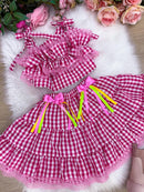Conjunto Junino Luxo - Charme do Arraia Rosa