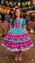 Vestido Junino - Encanto do Interior Verde
