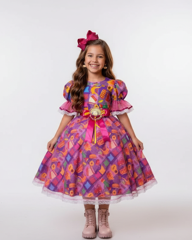 Vestido Marie Junino - Luz da Fogueira
