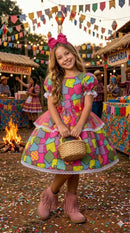Vestido Junino - Sertão Animado Pink